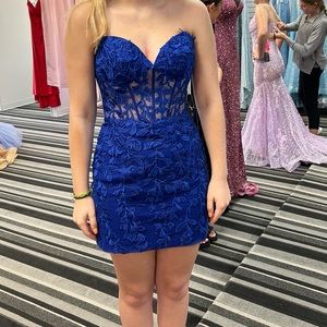 Sherri hill homecoming dress. Royal blue. Size 4. Style #55110